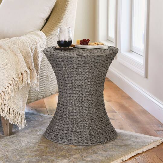 Household Essentials 21" Woven Paper Rope Hourglass End Table